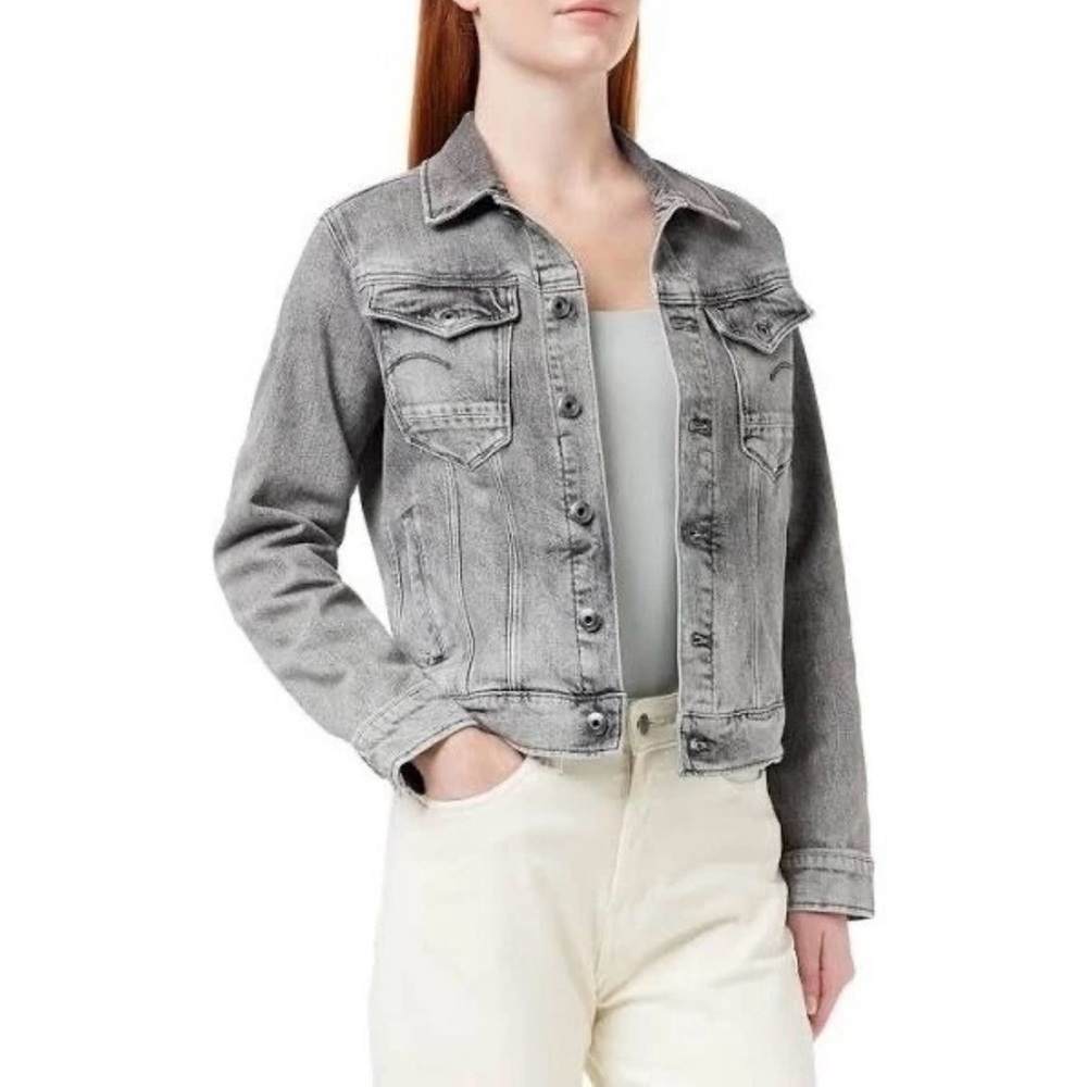 G-Star Women's Faded Carbon  Denim Jacket Size Medium New